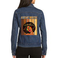 Assistant Director Afro African American Black History Month Painting Ladies Denim Jacket | Artistshot