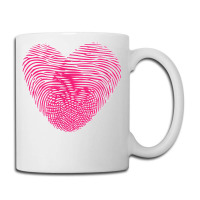 Fingerprint Pink Heart Valentines Day Coffee Mug | Artistshot