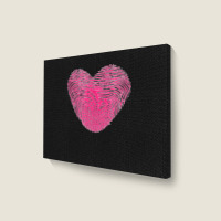 Fingerprint Pink Heart Valentines Day Landscape Canvas Print | Artistshot