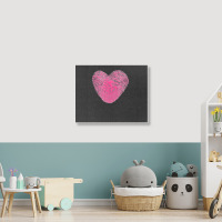 Fingerprint Pink Heart Valentines Day Landscape Canvas Print | Artistshot