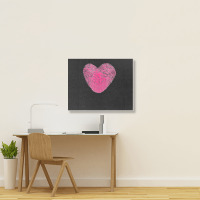 Fingerprint Pink Heart Valentines Day Landscape Canvas Print | Artistshot