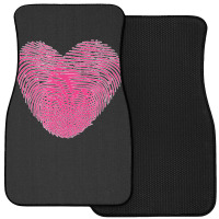 Fingerprint Pink Heart Valentines Day Front Car Mat | Artistshot