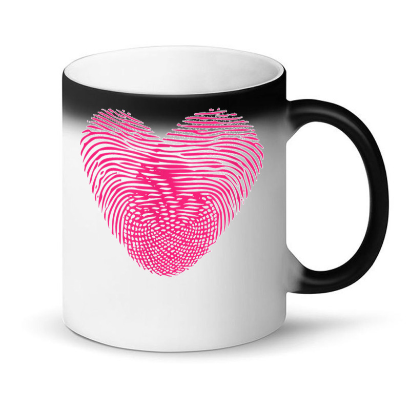 Fingerprint Pink Heart Valentines Day Magic Mug by cm-arts | Artistshot