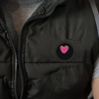 Fingerprint Pink Heart Valentines Day Round Patch | Artistshot