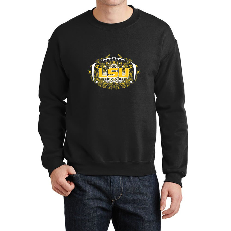 Lsu Tigers Lace Football - Apparel Crewneck Sweatshirt | Artistshot