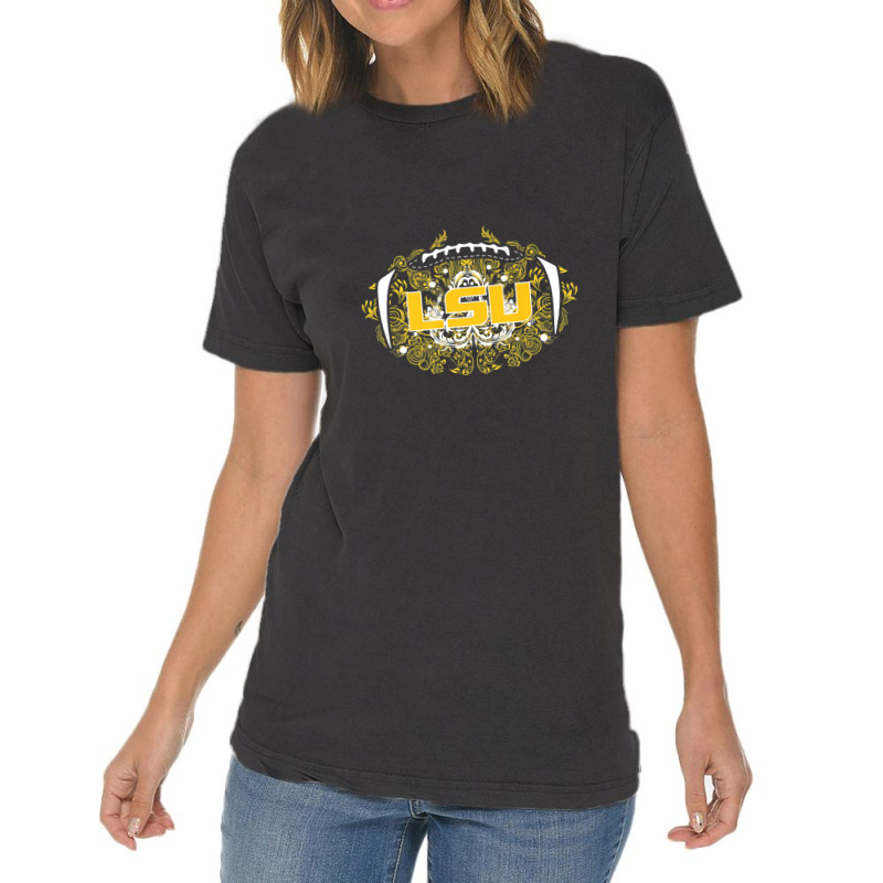 Lsu Tigers Lace Football - Apparel Vintage T-shirt | Artistshot