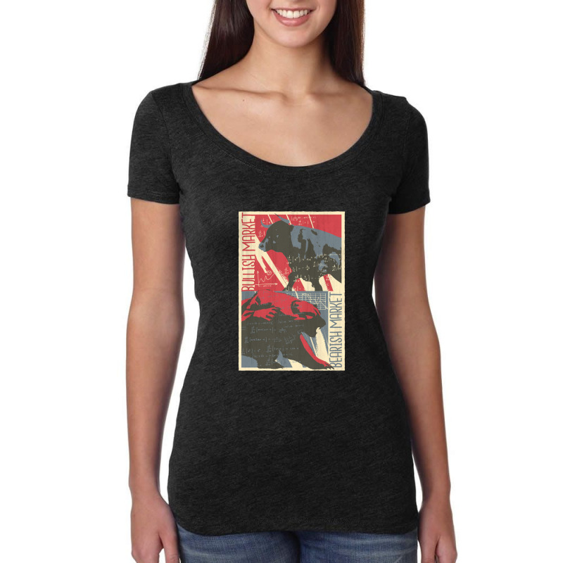 Bull Bear Market Women's Triblend Scoop T-shirt by cm-arts | Artistshot