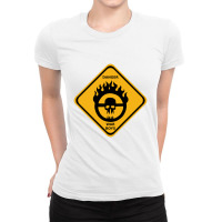 War Boys Danger Road Sign   Clean Edition  Mad Max Ladies Fitted T-shirt | Artistshot