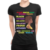 Black American Woman Afro Melanin Bhm Black History Month Music Vintag Ladies Fitted T-shirt | Artistshot