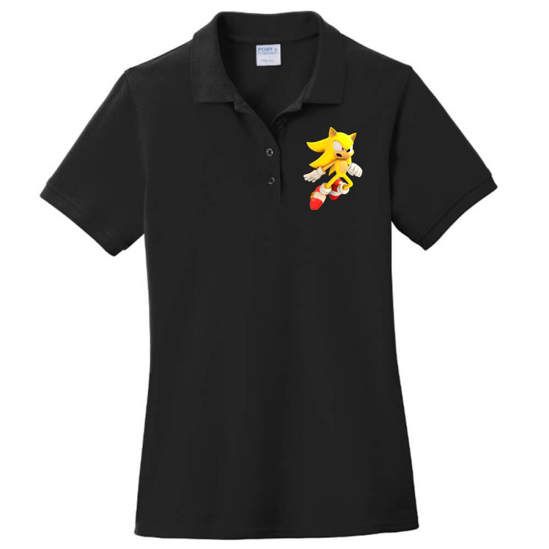 Yellow Hedgehog Jumps Aside Ladies Polo Shirt by MalcolmJAlberty | Artistshot