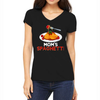 Mom's Spaghetti Food Lover Foodie Loves Pasta Funny Women's V-neck T-shirt | Artistshot