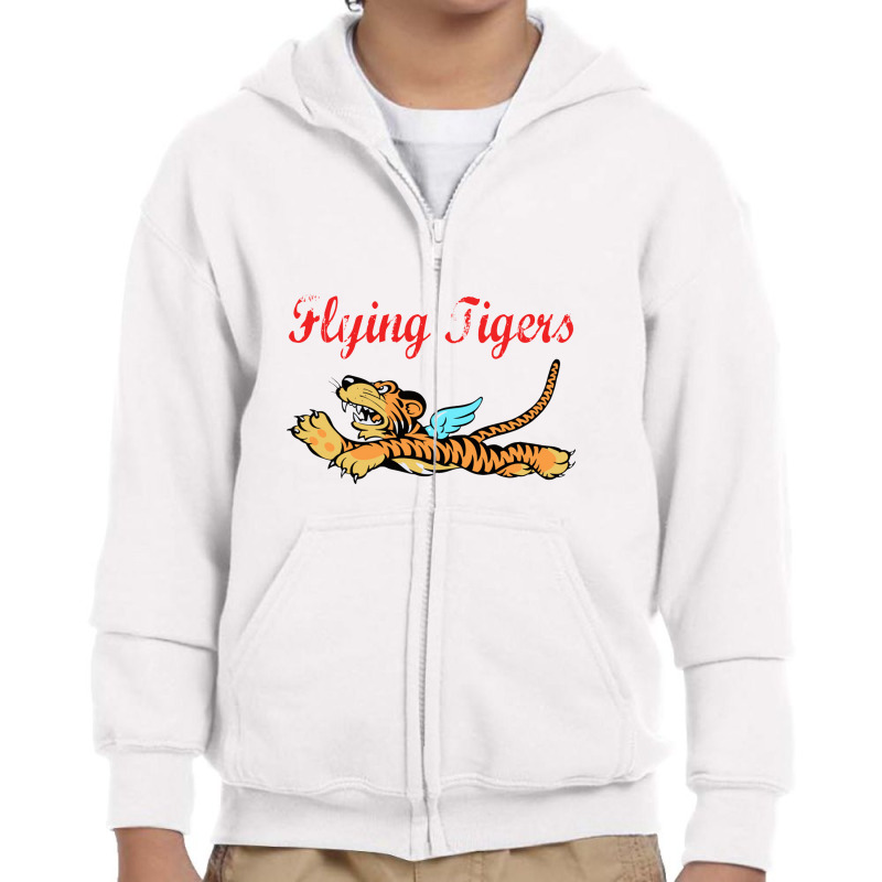 Flying Tigers Wwii Distressed Youth Zipper Hoodie by cm-arts | Artistshot