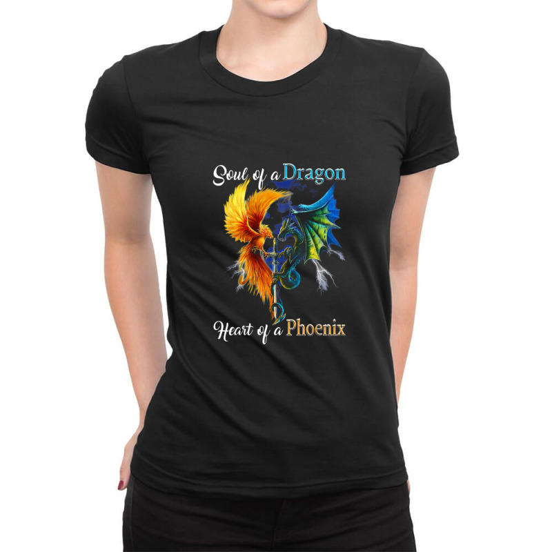 Soul Of A Dragon Heart Of A Phoenix T Shirt Ladies Fitted T-Shirt by Anitabostic | Artistshot