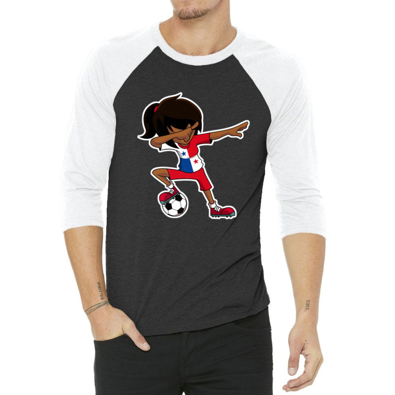 Dabbing Soccer Girl Panama, Panamanian Flag Jersey 3/4 Sleeve Shirt by AliaOwens | Artistshot