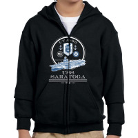 Uss Saratoga Cva 60 Naval Ship Military Aircraft Carrier Long Sleeve T Youth Zipper Hoodie | Artistshot