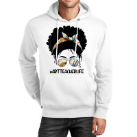 Afro Messy Bun Art Teacher Life T First Day Of School Cartoon Characte Unisex Hoodie | Artistshot