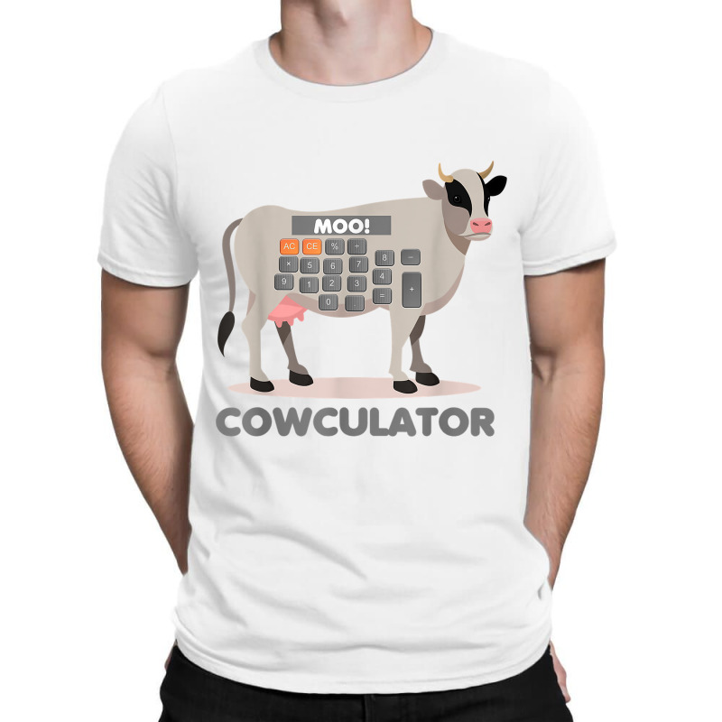 Algebra Math Calculator Funny Problem Solver Cow Moo Video Games Chara T-shirt | Artistshot