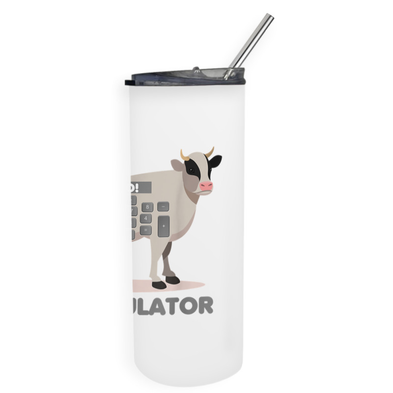 Algebra Math Calculator Funny Problem Solver Cow Moo Video Games Chara Skinny Tumbler | Artistshot