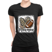 Football Mawmaw Funny Leopard Heart Family Sporty Ladies Fitted T-shirt | Artistshot