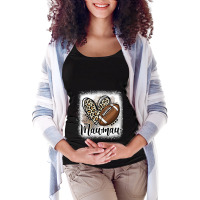 Football Mawmaw Funny Leopard Heart Family Sporty Maternity Scoop Neck T-shirt | Artistshot