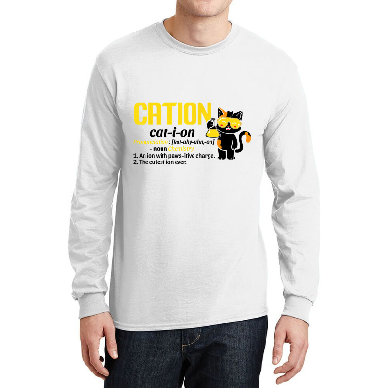 Funny Nerdy Cation Chemistry Black Kitty Cat Science Teacher Funny Gif Long Sleeve Shirts | Artistshot