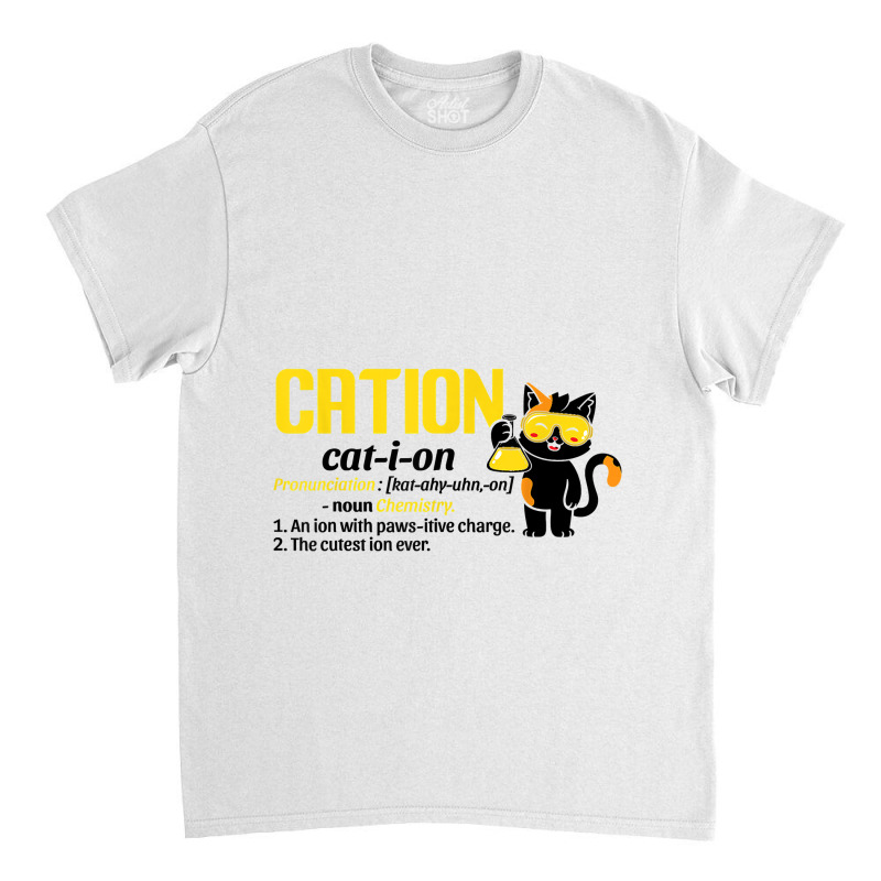 Funny Nerdy Cation Chemistry Black Kitty Cat Science Teacher Funny Gif Classic T-shirt | Artistshot