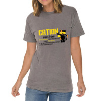 Funny Nerdy Cation Chemistry Black Kitty Cat Science Teacher Funny Gif Vintage T-shirt | Artistshot