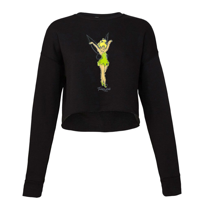 Peter Pan Tinker Bell Watercolor Sketch Cropped Sweater by Anitabostic | Artistshot