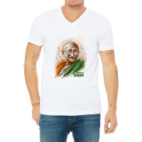 Mahatma Gandhi Jayanti Scribble Art V-neck Tee | Artistshot