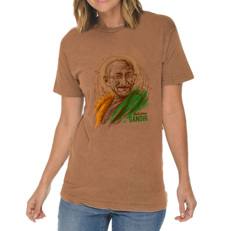 Mahatma Gandhi Jayanti Scribble Art Vintage T-shirt | Artistshot