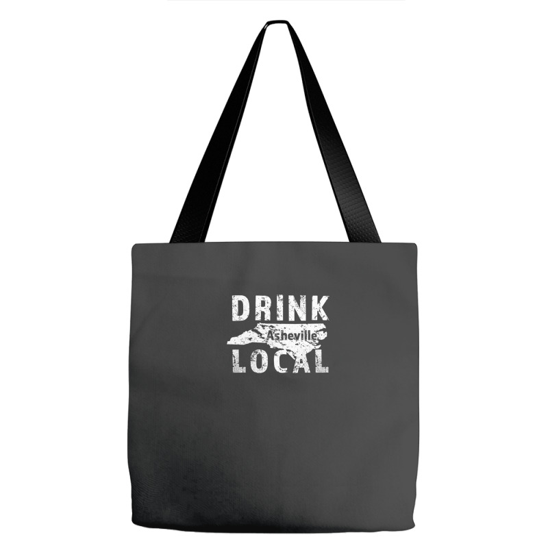 Distressed Drink Local Asheville Nc Tote Bags | Artistshot