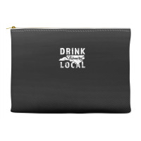 Distressed Drink Local Asheville Nc Accessory Pouches | Artistshot