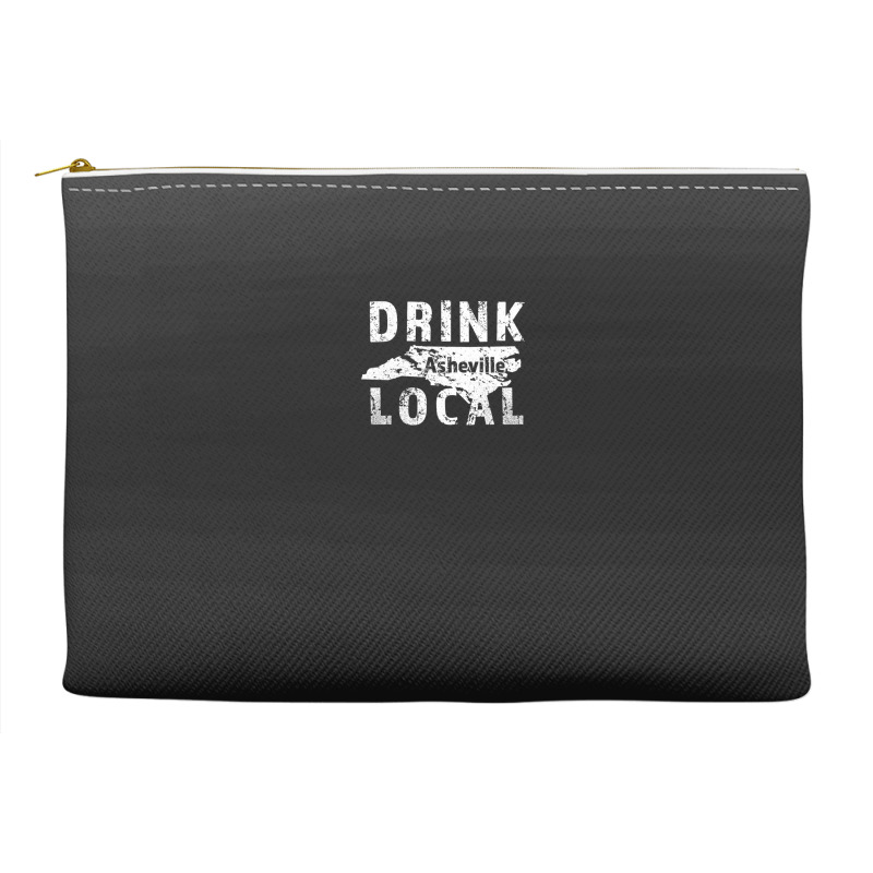 Distressed Drink Local Asheville Nc Accessory Pouches | Artistshot