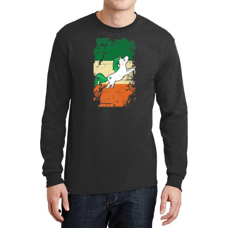 Distressed Irish Flag St Patrick - Unicorn Tee Long Sleeve Shirts | Artistshot