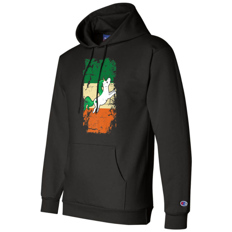 Distressed Irish Flag St Patrick - Unicorn Tee Champion Hoodie | Artistshot