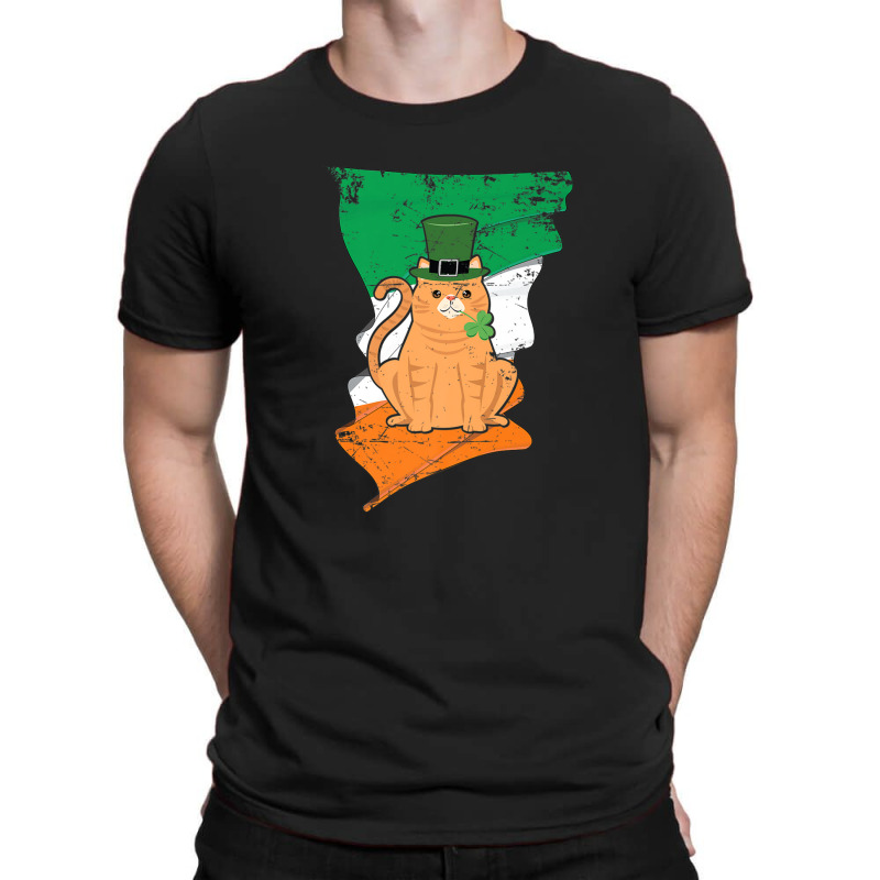 Distressed Irish Flag St Patricks Cat Tee T-shirt | Artistshot