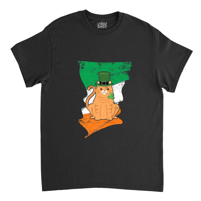 Distressed Irish Flag St Patricks Cat Tee Classic T-shirt | Artistshot