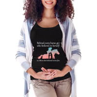 Behind Every Horse Girl Who Belives In Herself Is A Mom Maternity Scoop Neck T-shirt | Artistshot