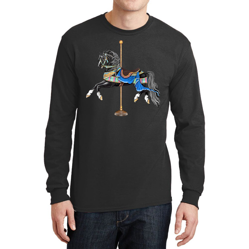 Black Stallion Carousel Horse Long Sleeve Shirts | Artistshot