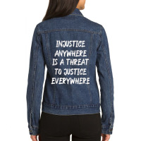 Mlk Quote  Martin Luther King Jr Day  Black History Month Mask Ladies Denim Jacket | Artistshot