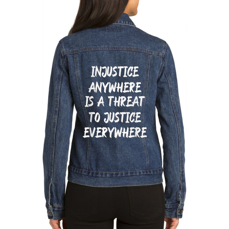 Mlk Quote  Martin Luther King Jr Day  Black History Month Mask Ladies Denim Jacket by KhalilDesign | Artistshot