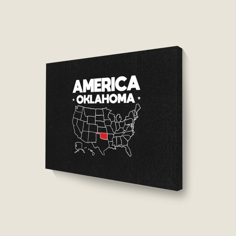 Usa Oklahoma, Usa Oklahoma Vintage, Usa Oklahoma Art, Usa Oklahoma Pai Landscape Canvas Print | Artistshot