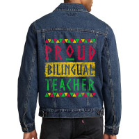 Cool Bilingual Teacher Giffor Black History Month Gifts Women Men Denim Jacket | Artistshot