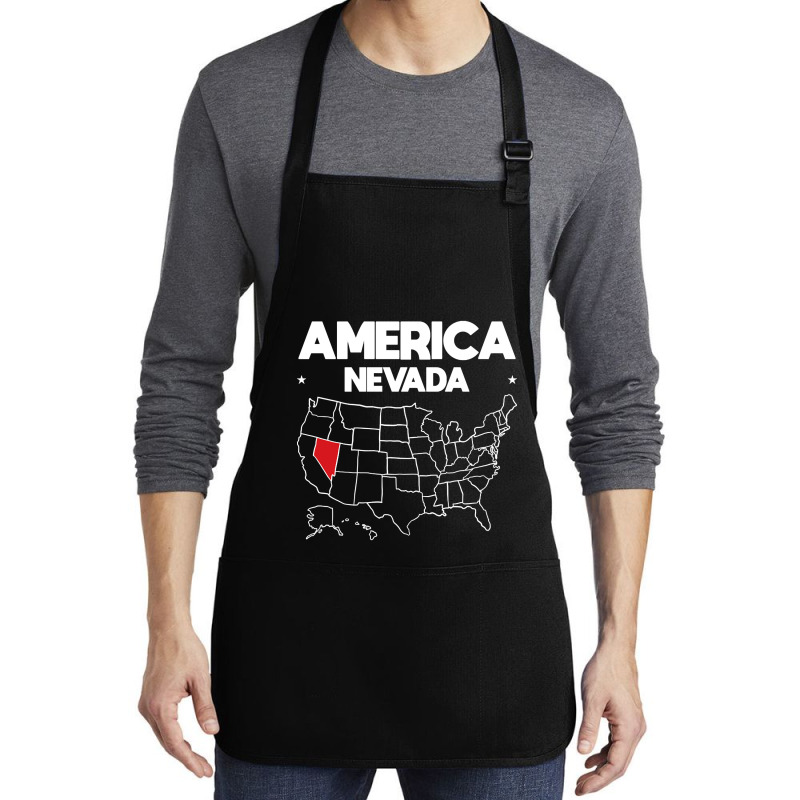 Usa Nevada, Usa Nevada Vintage, Usa Nevada Art, Usa Nevada Painting, U Medium-length Apron | Artistshot