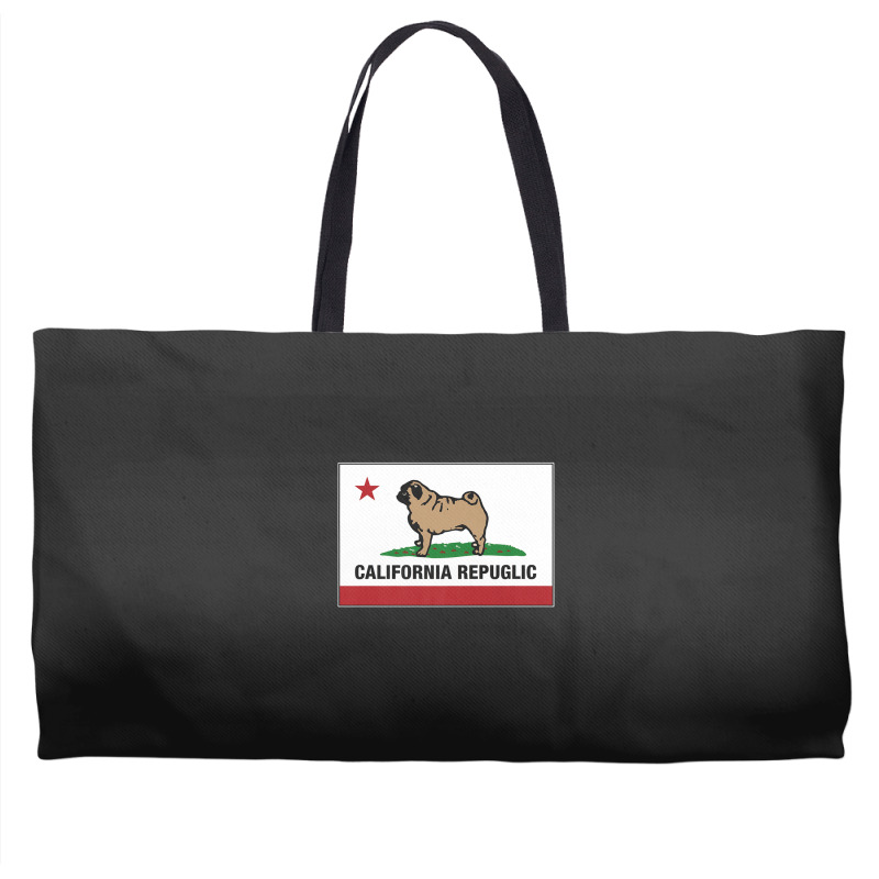 Funny Pug California Repuglic California Cali Weekender Totes | Artistshot