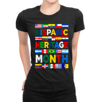 National Hispanic Heritage Month Latino Pride Flag Countries Retro Vin Ladies Fitted T-shirt | Artistshot