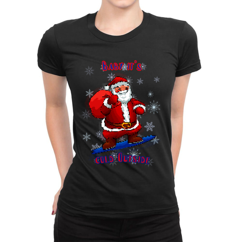 Santa Ladies Fitted T-Shirt by Arcaniaga | Artistshot