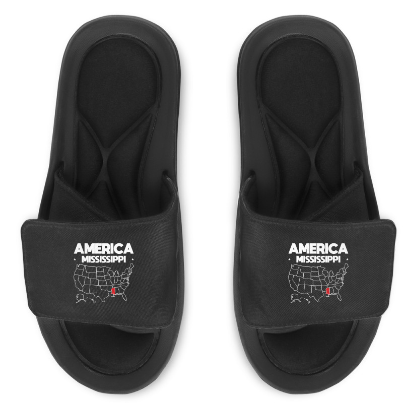 Usa Mississippi, Usa Mississippi Vintage, Usa Mississippi Art, Usa Mis Slide Sandal | Artistshot