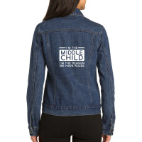 Funny Sibling Middle Child Brother Sister Gift Ladies Denim Jacket | Artistshot