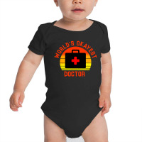 World S Okayest Doctor Funny Medical Physician Worker Saying Baby Bodysuit | Artistshot